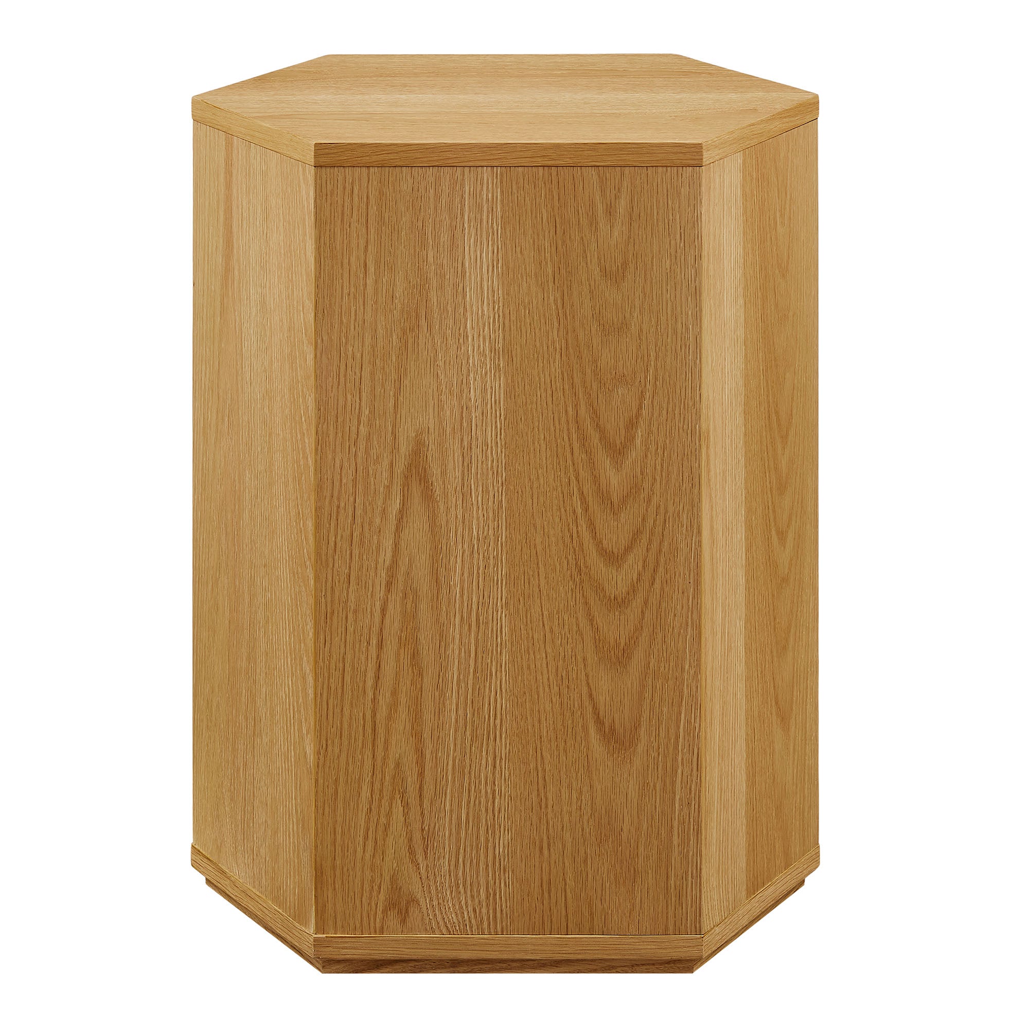 Kade Faceted Wood Side Table - Natural