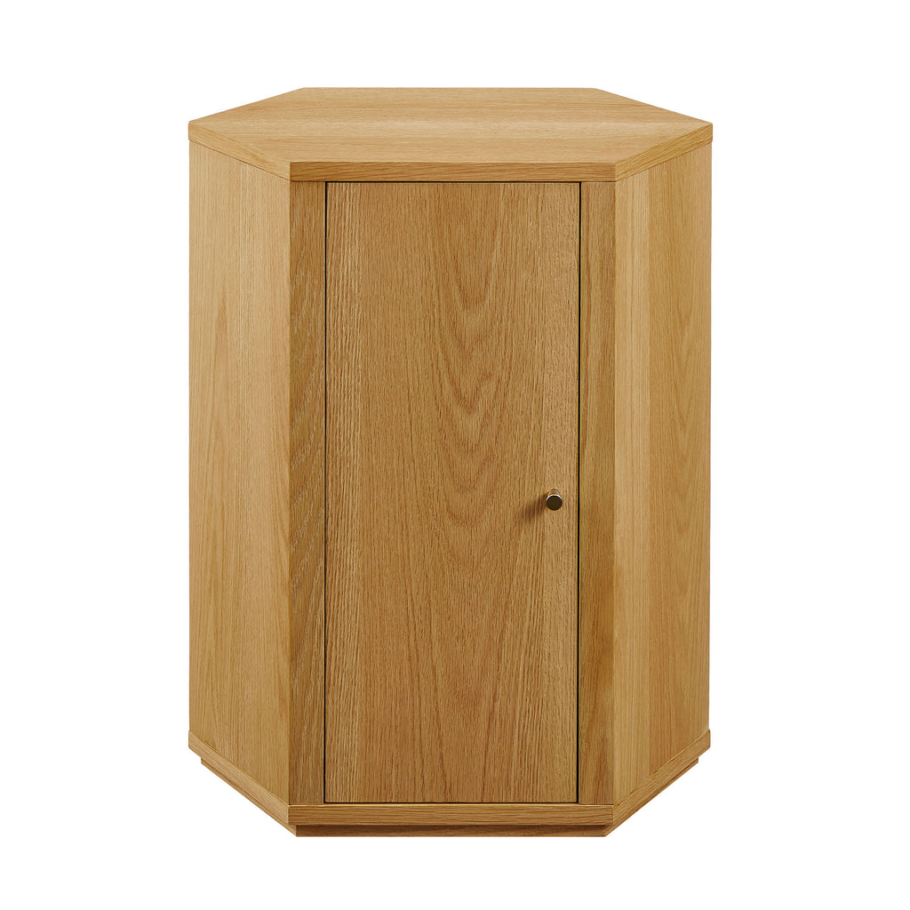 Kade Faceted Wood Side Table - Natural
