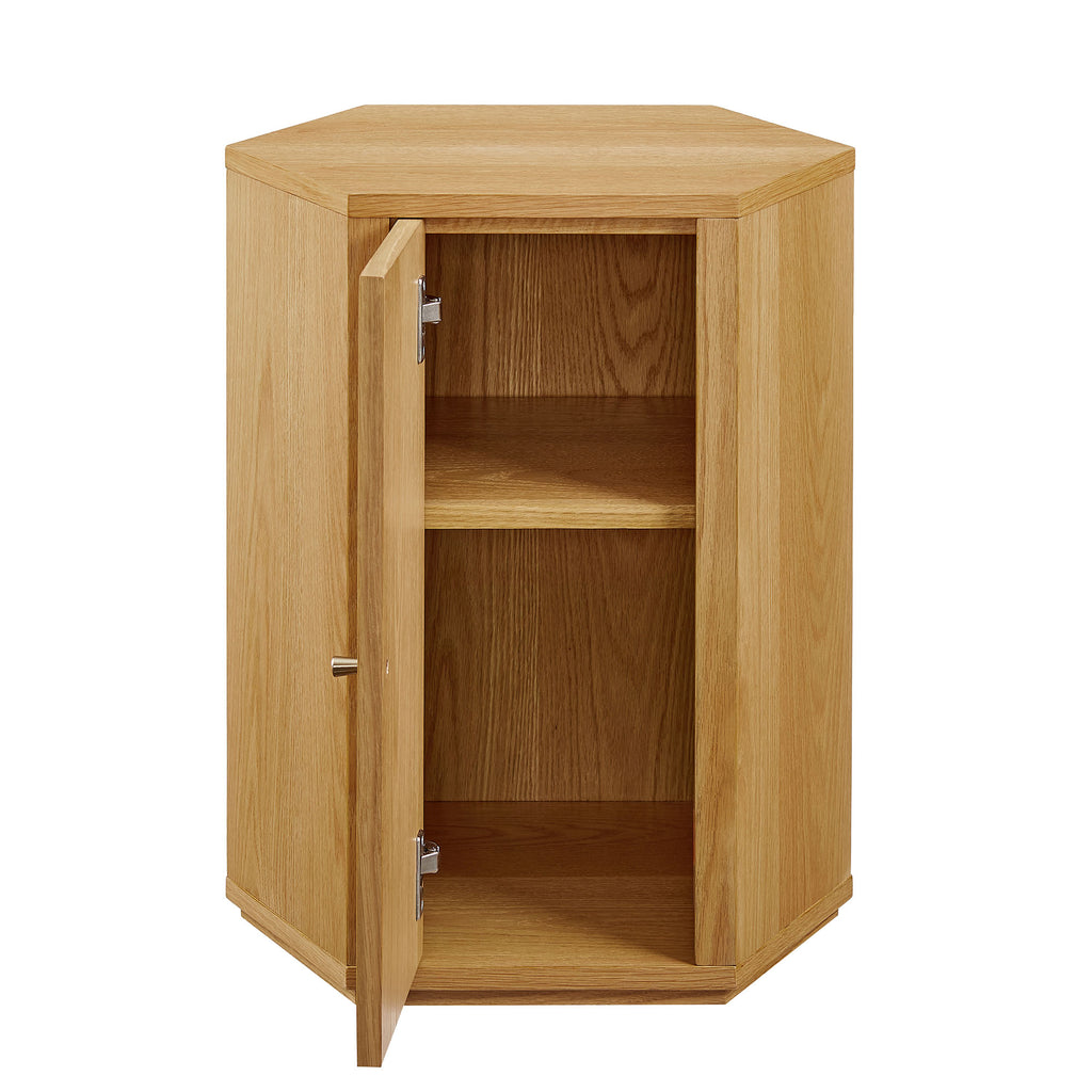 Kade Faceted Wood Side Table - Natural