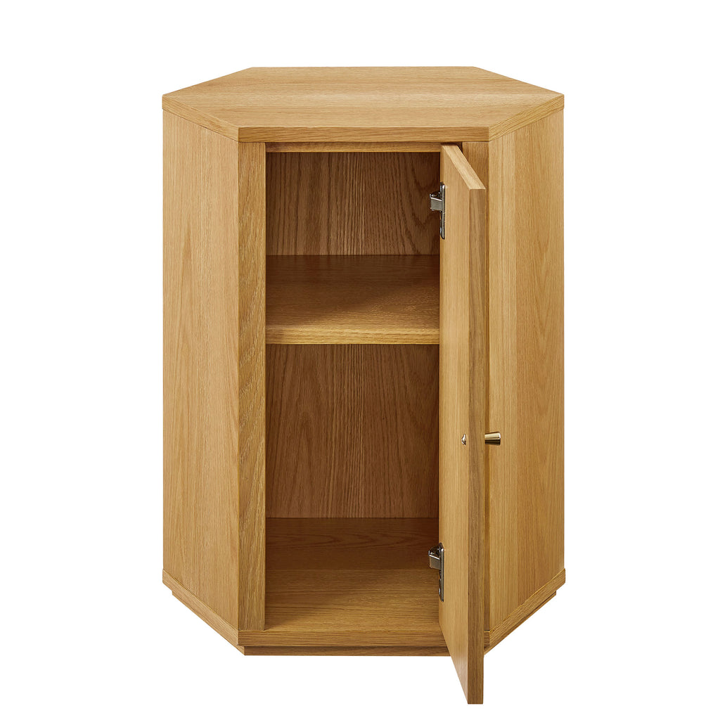 Kade Faceted Wood Side Table - Natural