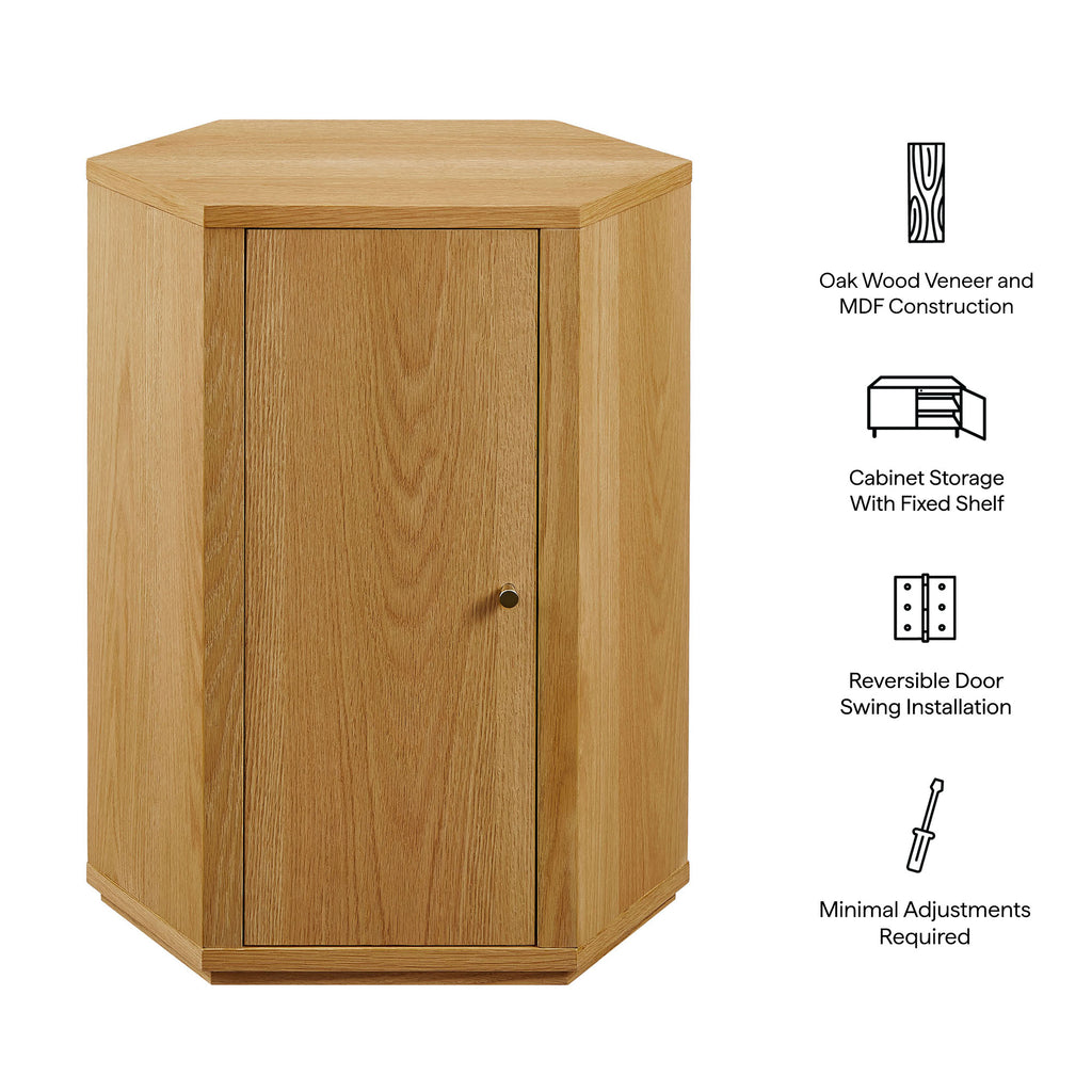 Kade Faceted Wood Side Table - Natural