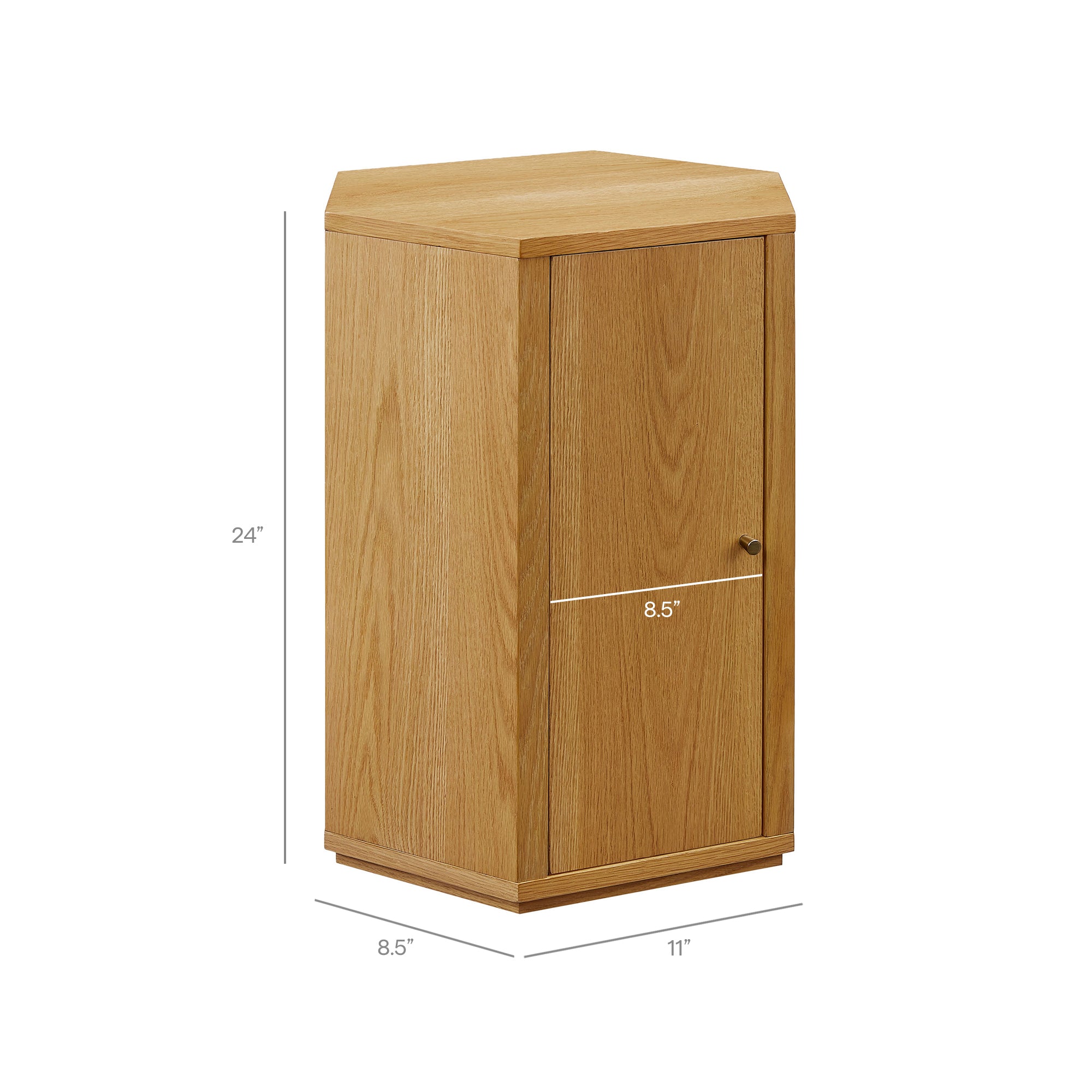 Kade Faceted Wood Side Table - Natural