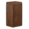 Kade Faceted Wood Side Table - Walnut