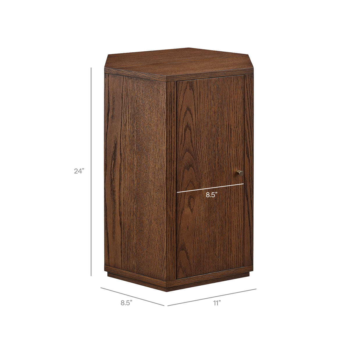 Kade Faceted Wood Side Table - Walnut