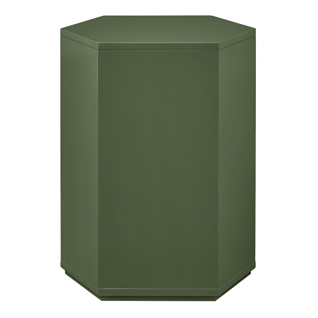 Kade Faceted Semi-Gloss Side Table - Cypress