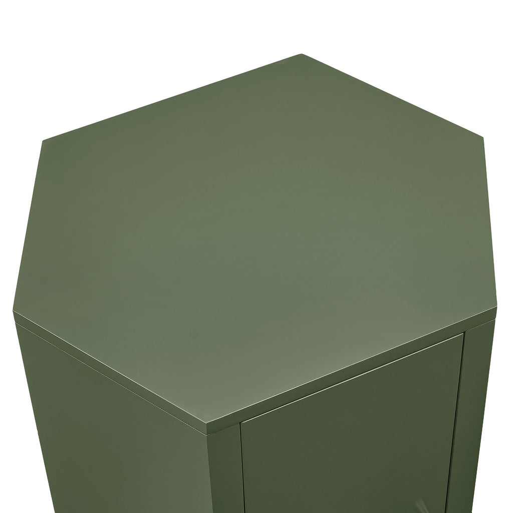 Kade Faceted Semi-Gloss Side Table - Cypress
