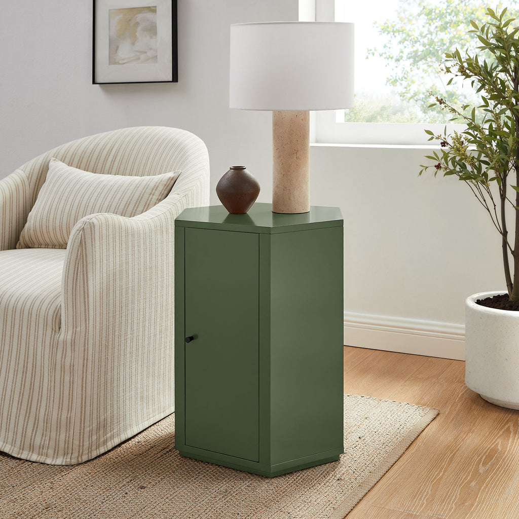 Kade Faceted Semi-Gloss Side Table - Cypress
