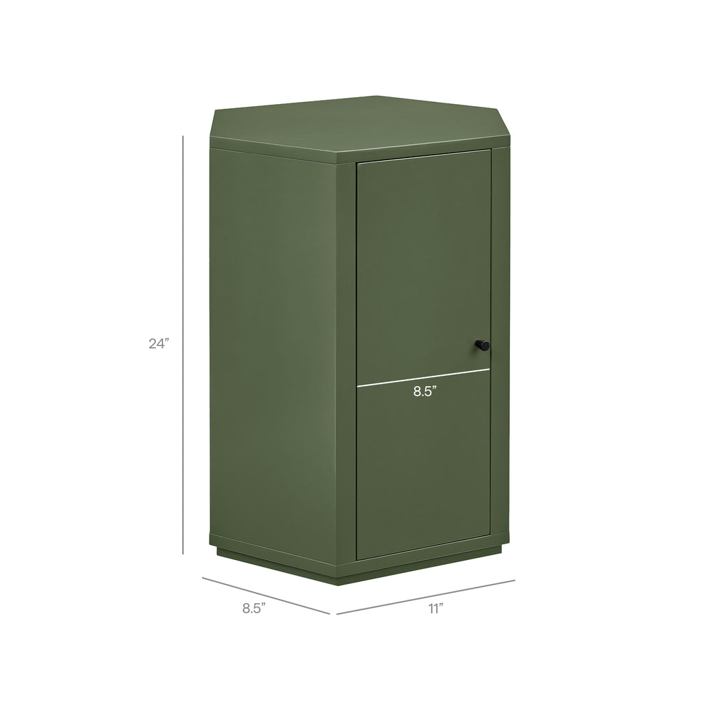 Kade Faceted Semi-Gloss Side Table - Cypress