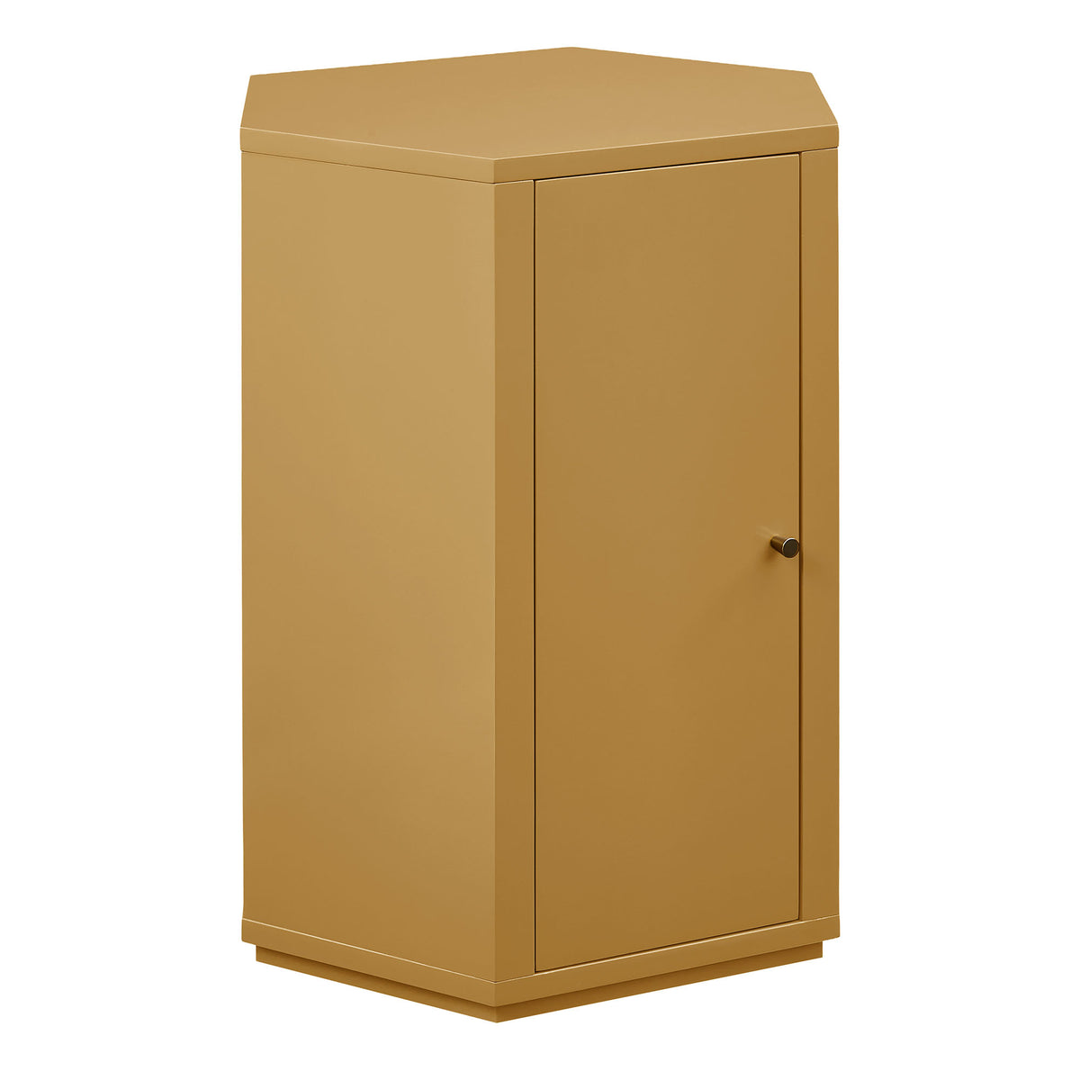 Kade Faceted Semi-Gloss Side Table - Mustard