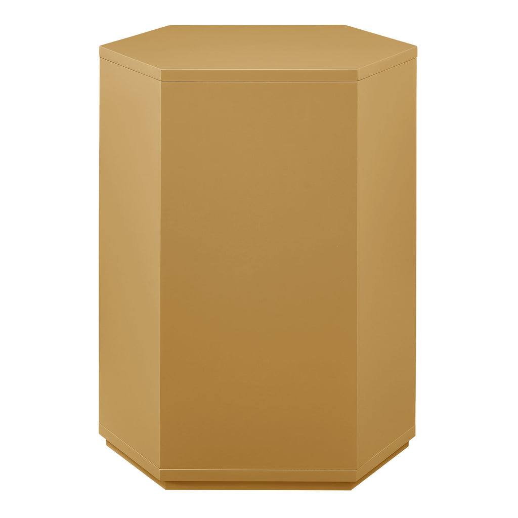 Kade Faceted Semi-Gloss Side Table - Mustard