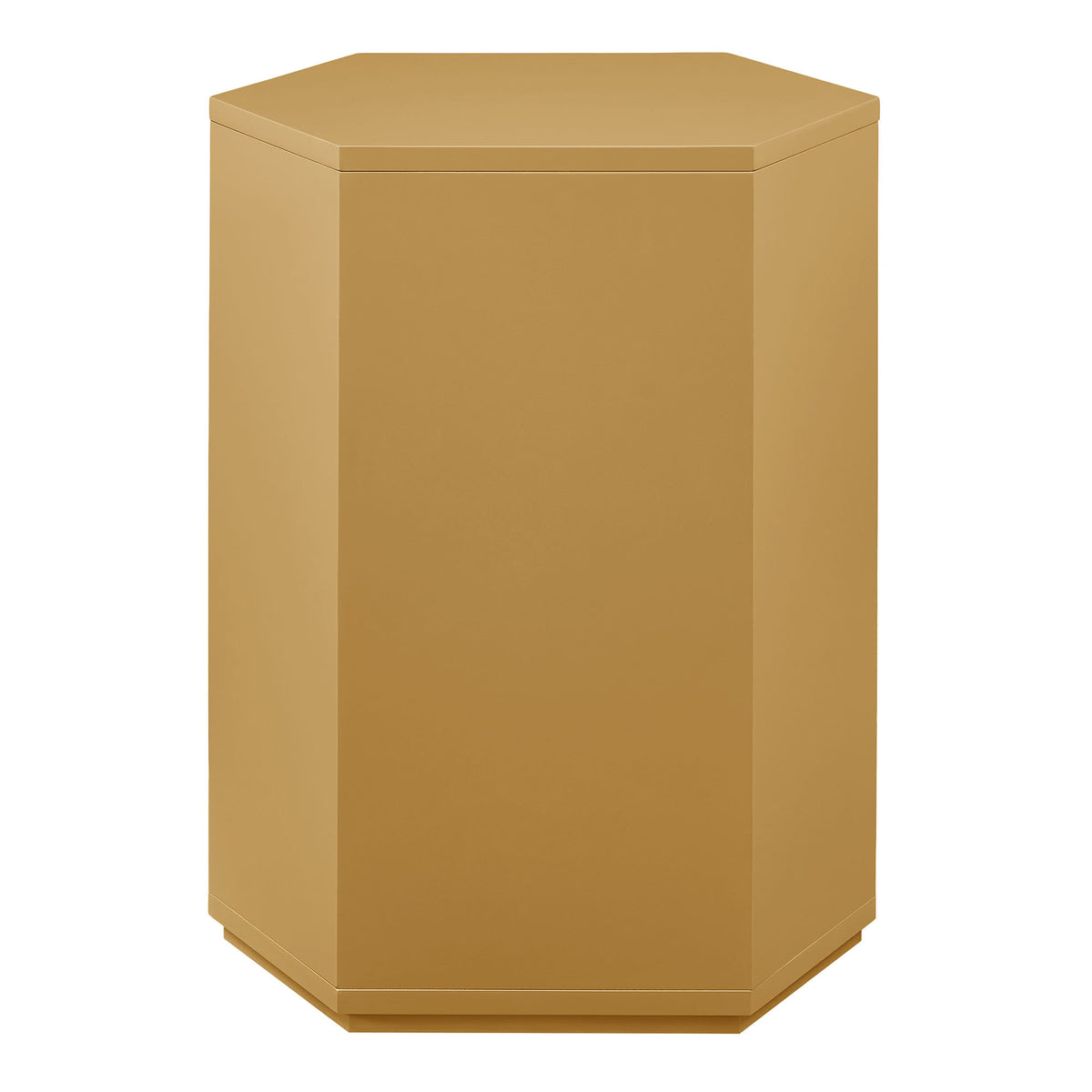 Kade Faceted Semi-Gloss Side Table - Mustard