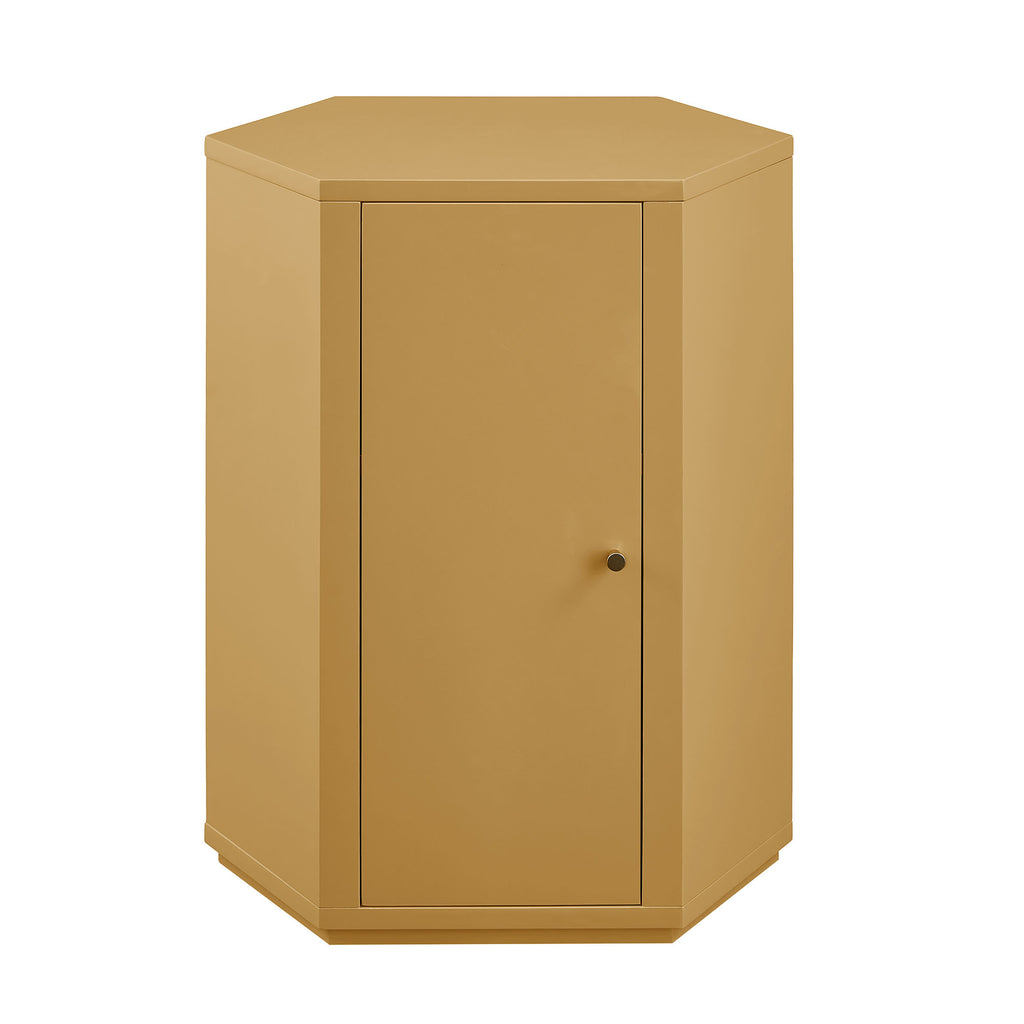 Kade Faceted Semi-Gloss Side Table - Mustard