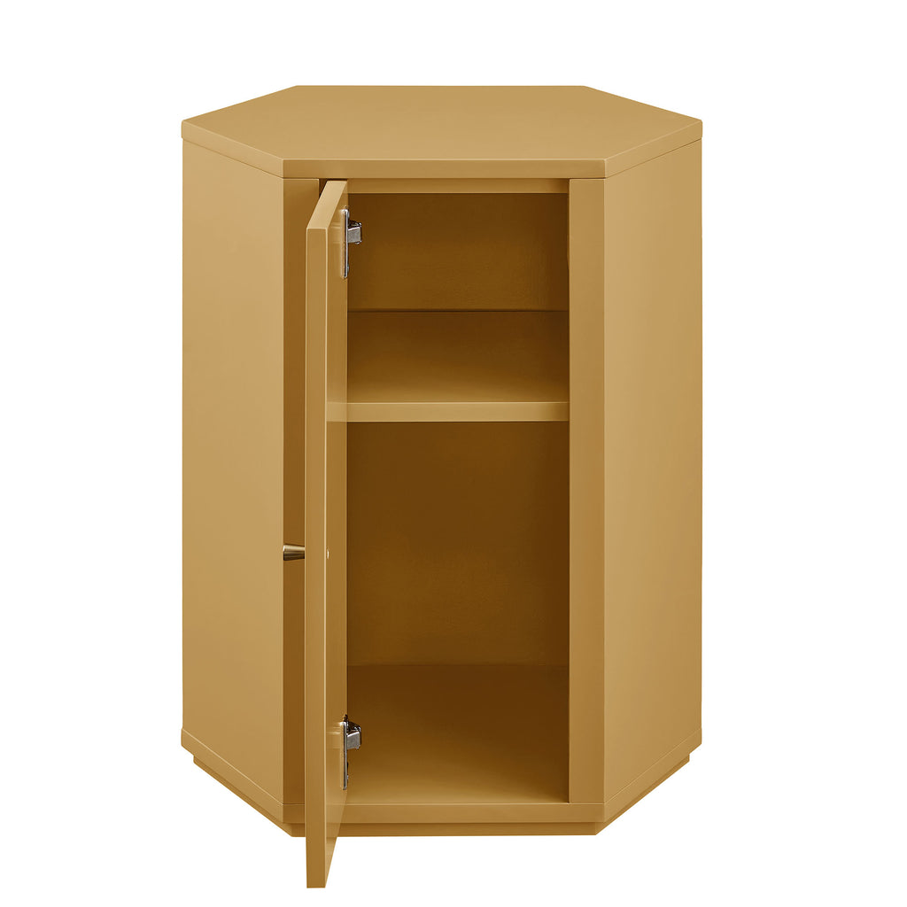 Kade Faceted Semi-Gloss Side Table - Mustard