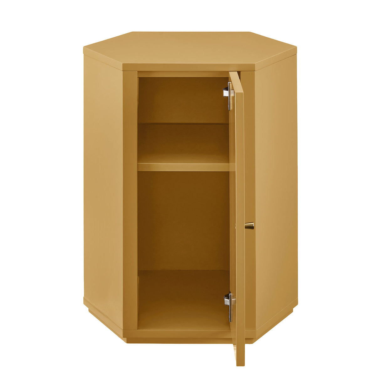 Kade Faceted Semi-Gloss Side Table - Mustard