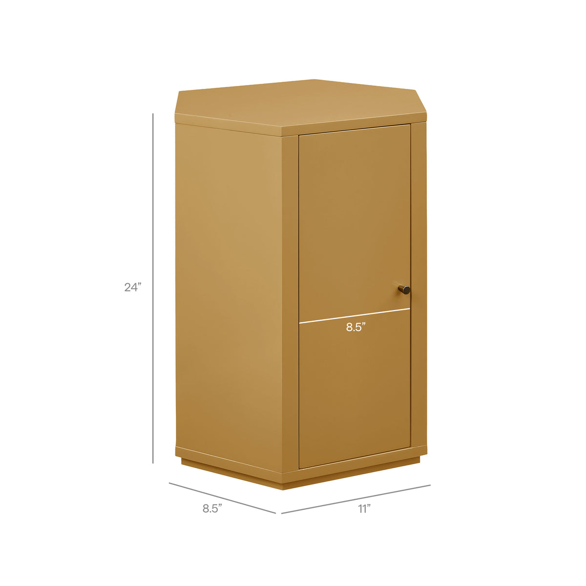 Kade Faceted Semi-Gloss Side Table - Mustard