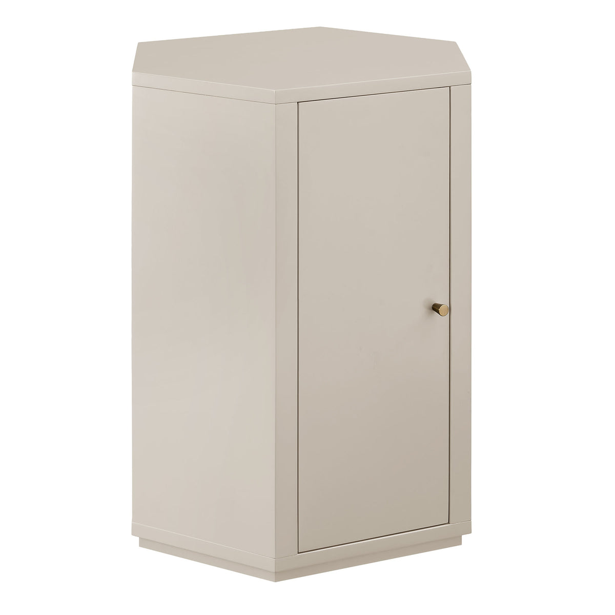 Kade Faceted Semi-Gloss Side Table - Putty