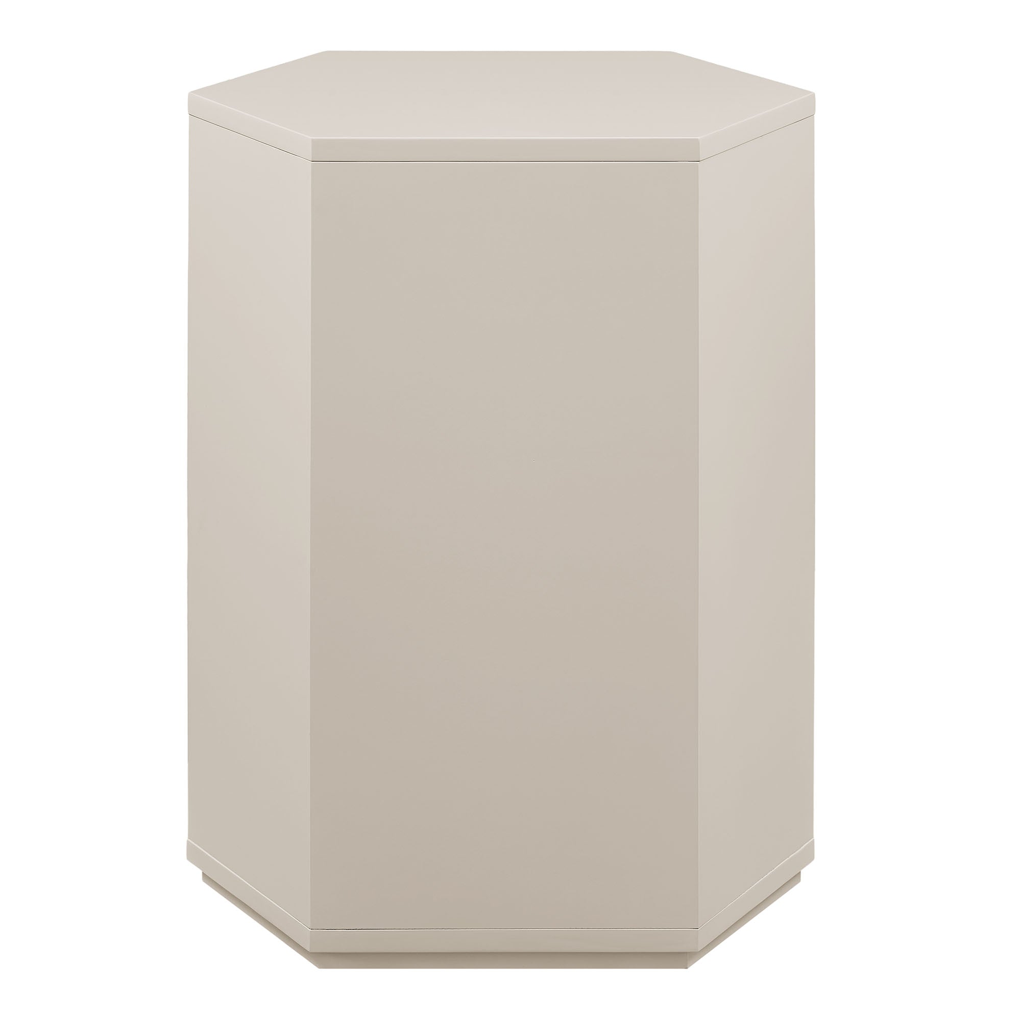 Kade Faceted Semi-Gloss Side Table - Putty