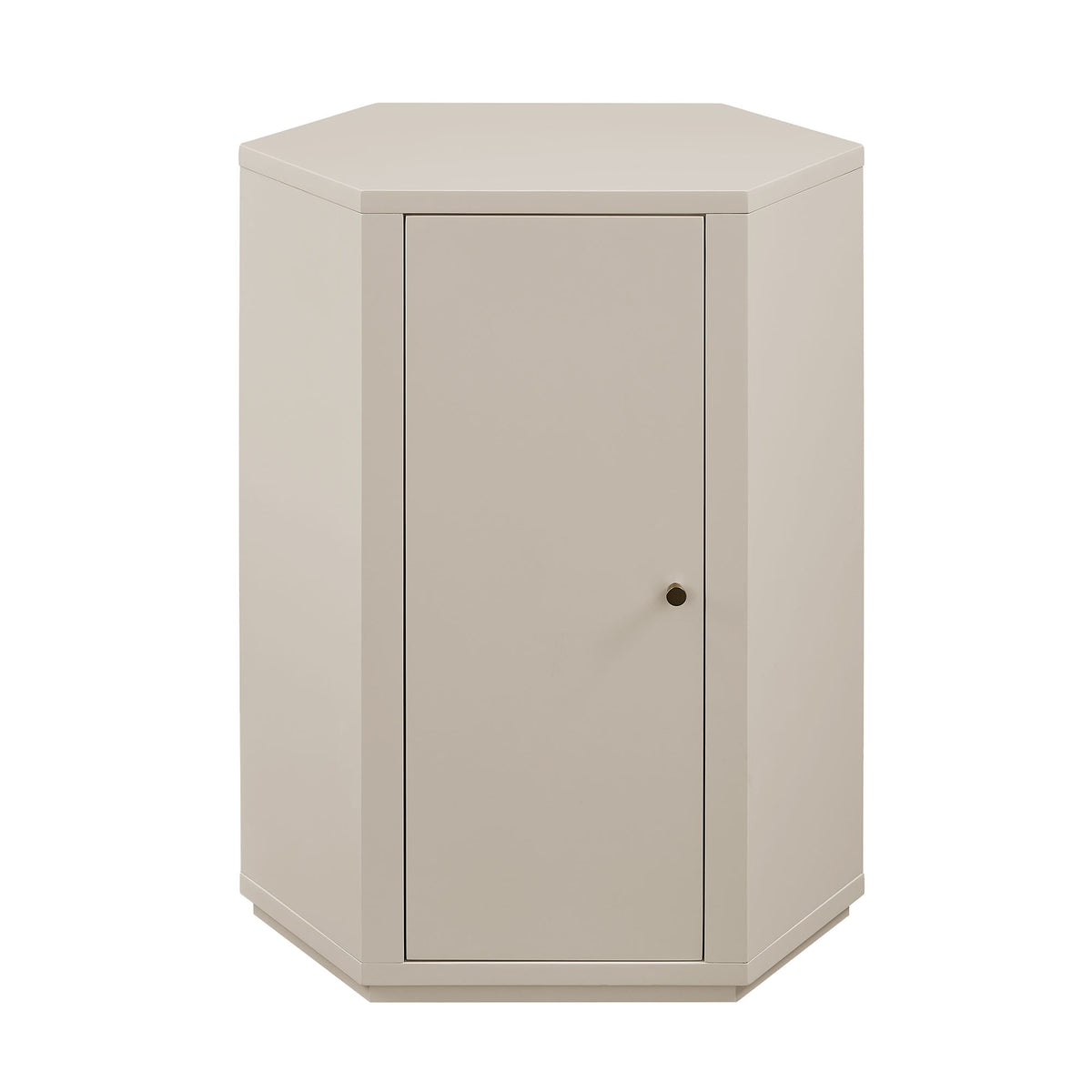 Kade Faceted Semi-Gloss Side Table - Putty