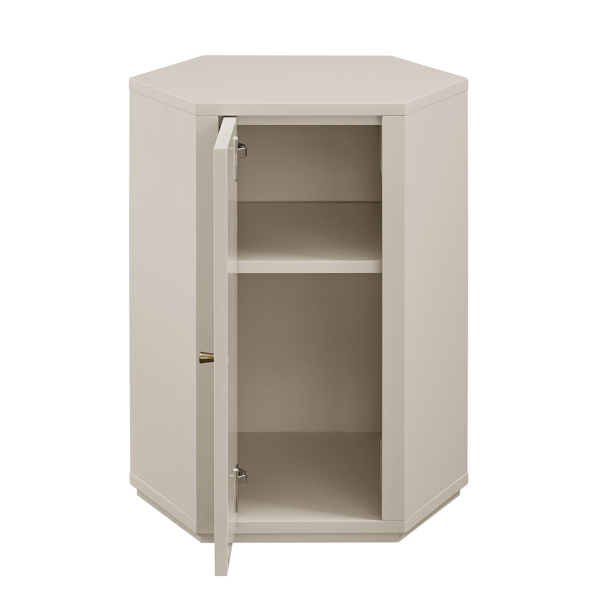 Kade Faceted Semi-Gloss Side Table - Putty