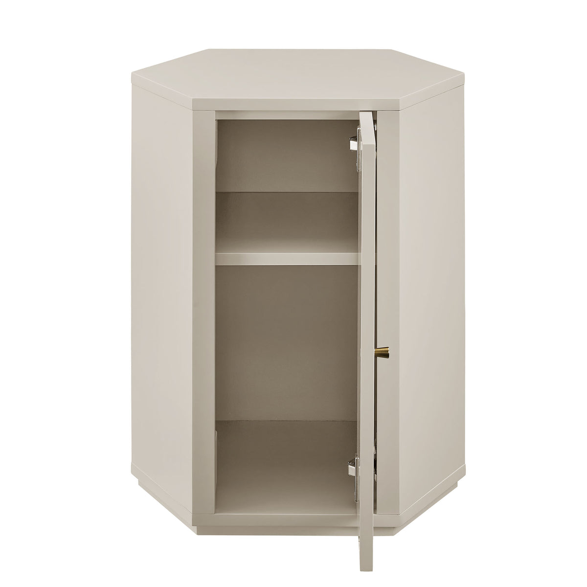 Kade Faceted Semi-Gloss Side Table - Putty