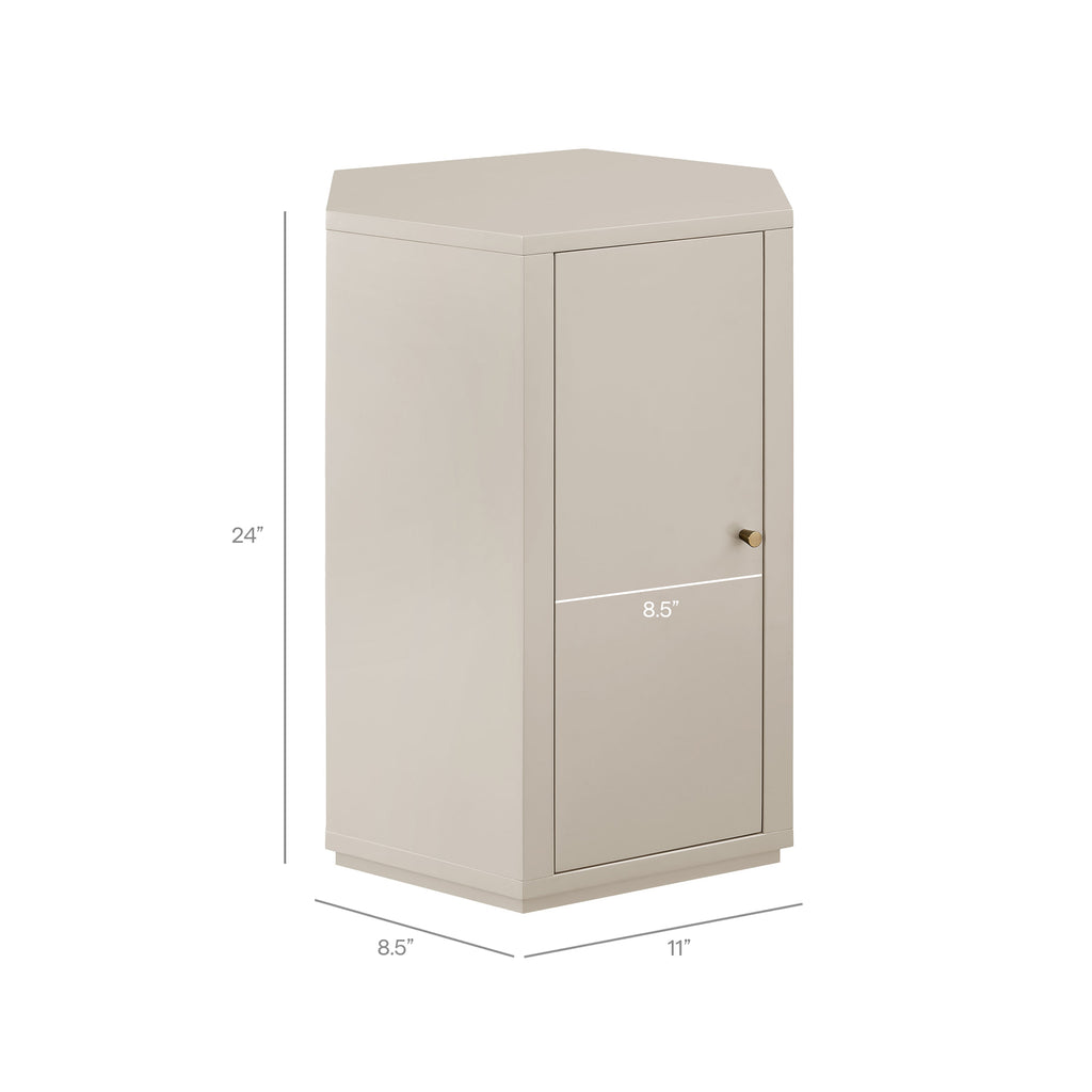 Kade Faceted Semi-Gloss Side Table - Putty