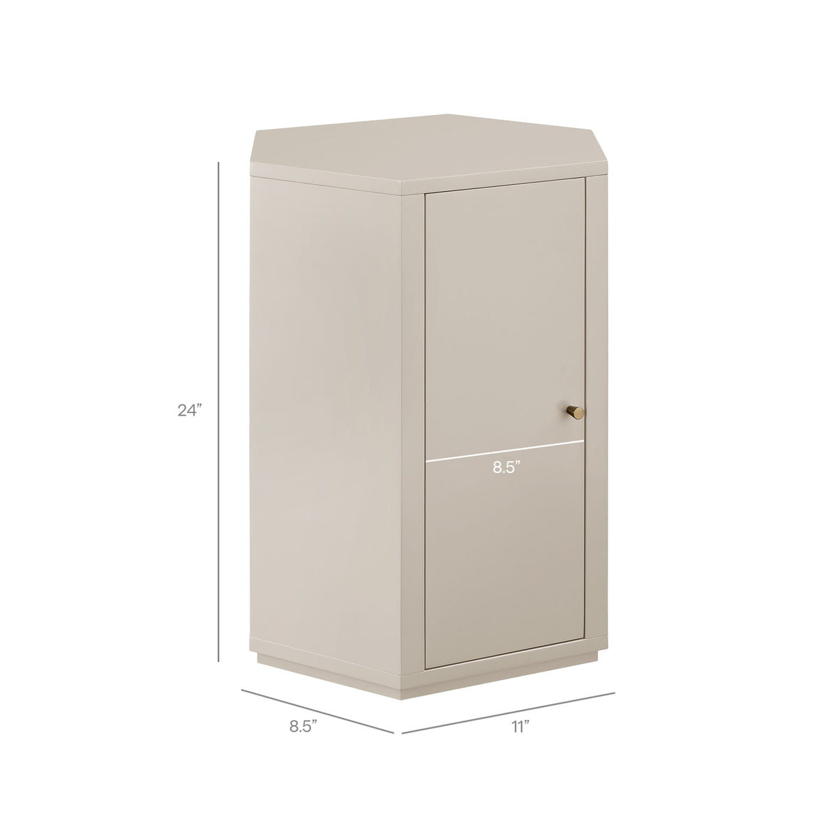 Kade Faceted Semi-Gloss Side Table - Putty