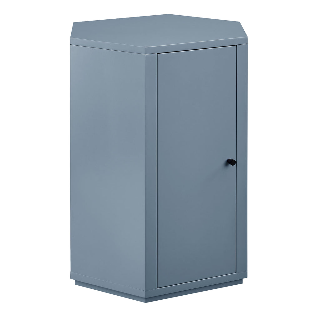 Kade Faceted Semi-Gloss Side Table - Stillwater Blue