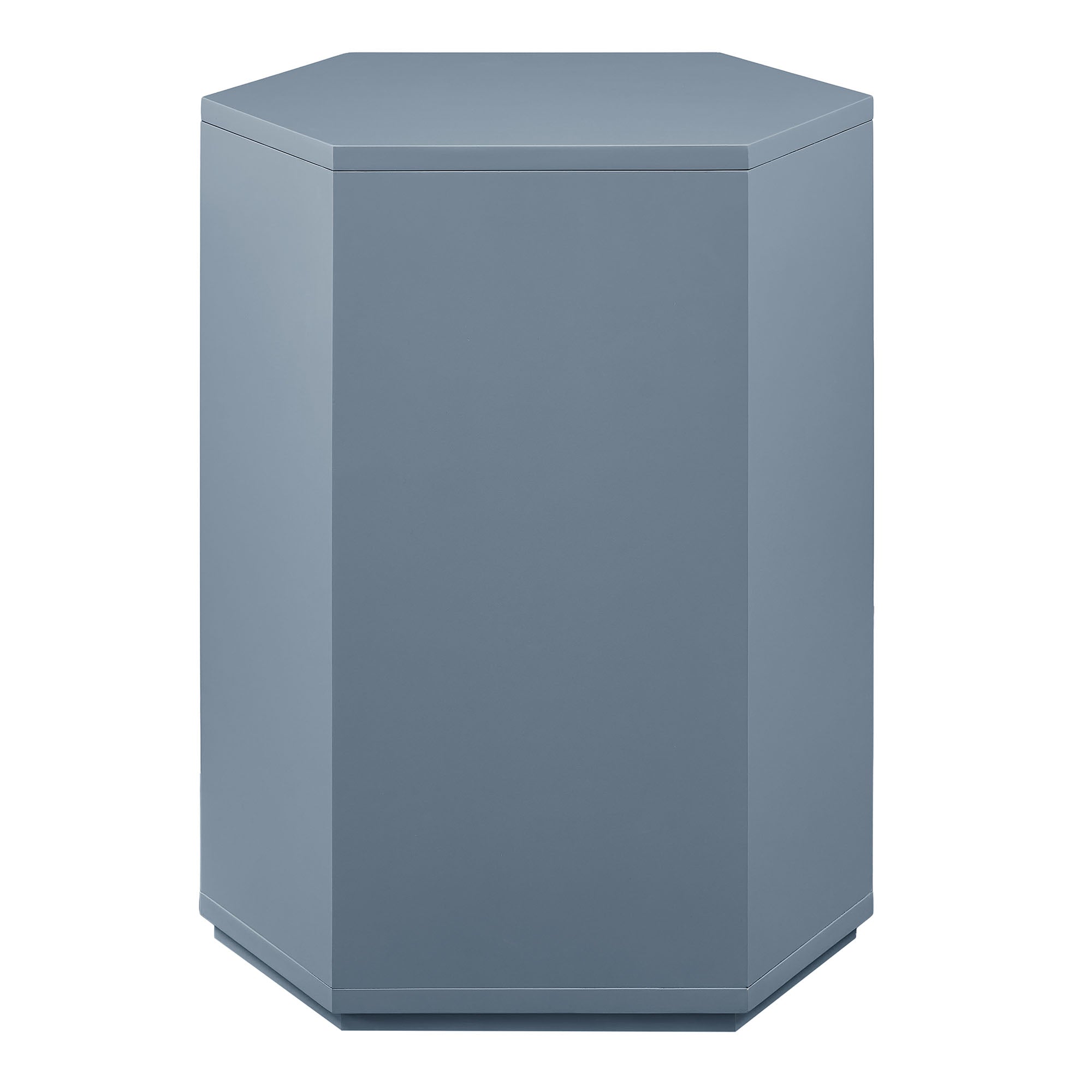 Kade Faceted Semi-Gloss Side Table - Stillwater Blue