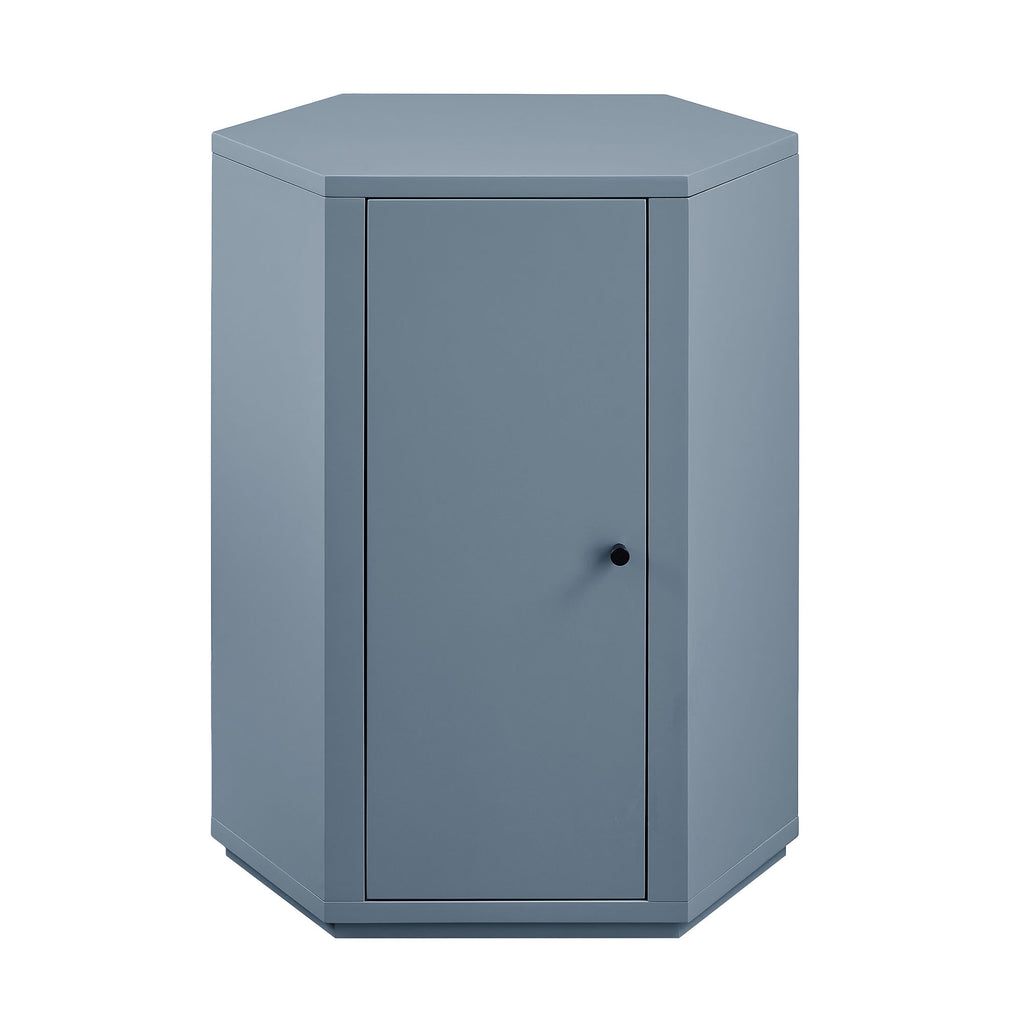Kade Faceted Semi-Gloss Side Table - Stillwater Blue