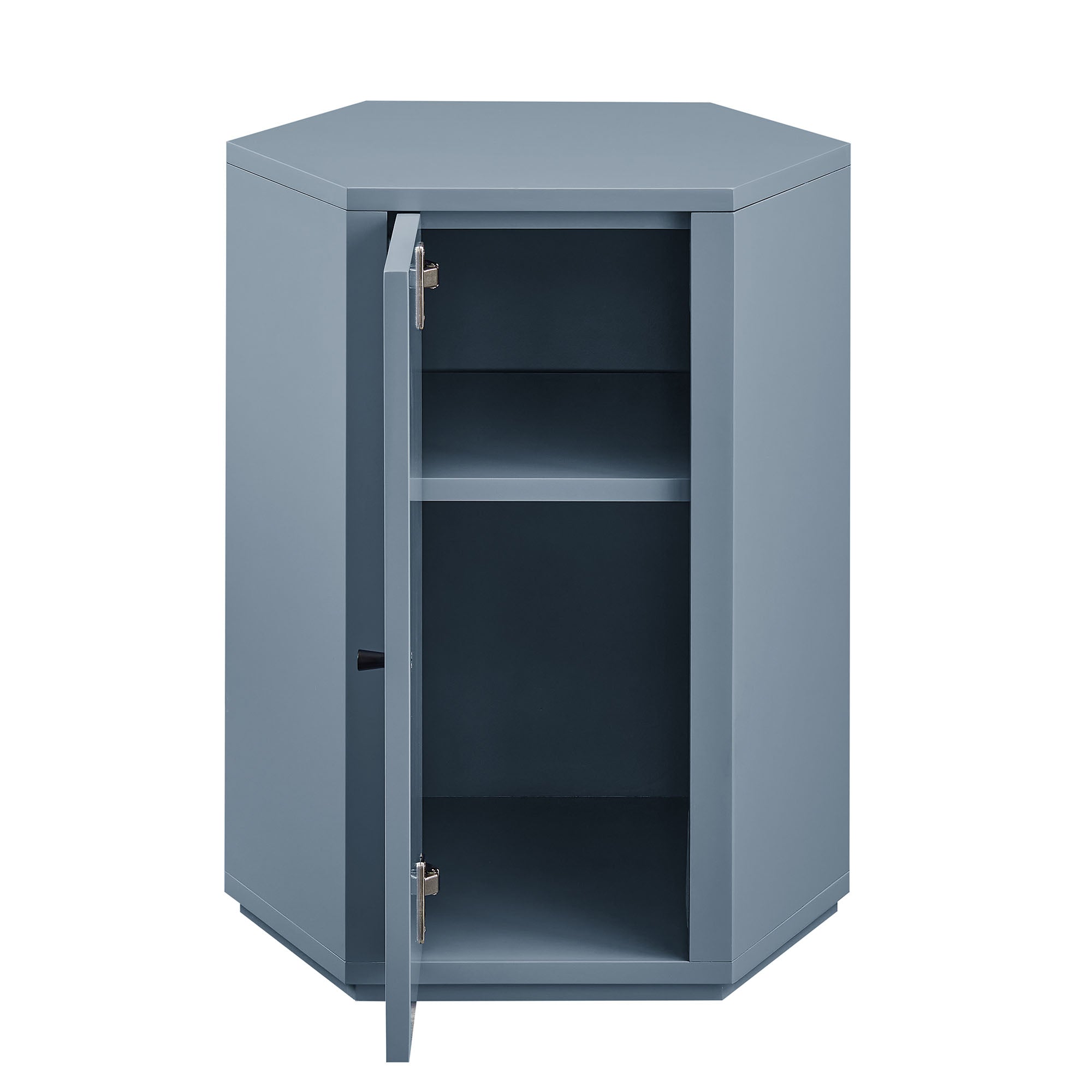 Kade Faceted Semi-Gloss Side Table - Stillwater Blue