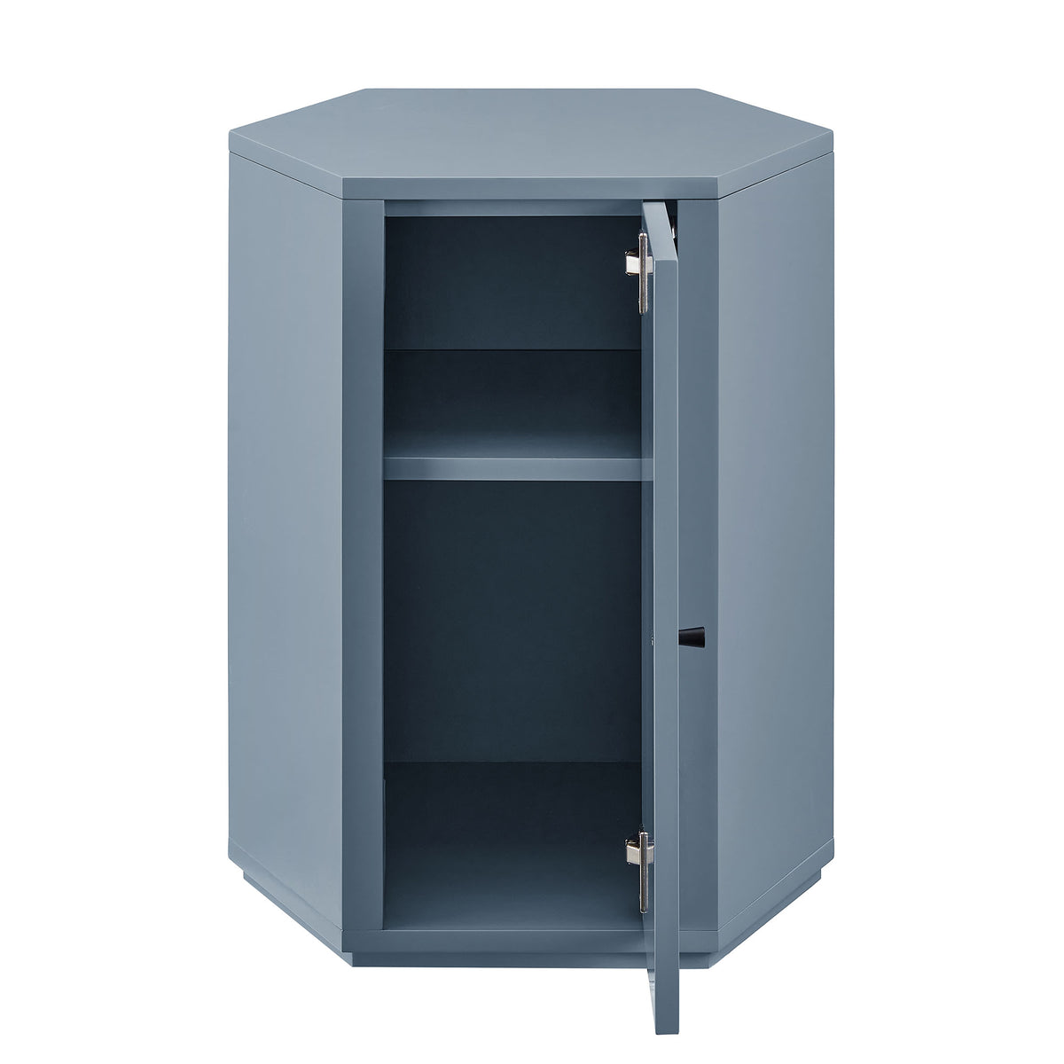 Kade Faceted Semi-Gloss Side Table - Stillwater Blue
