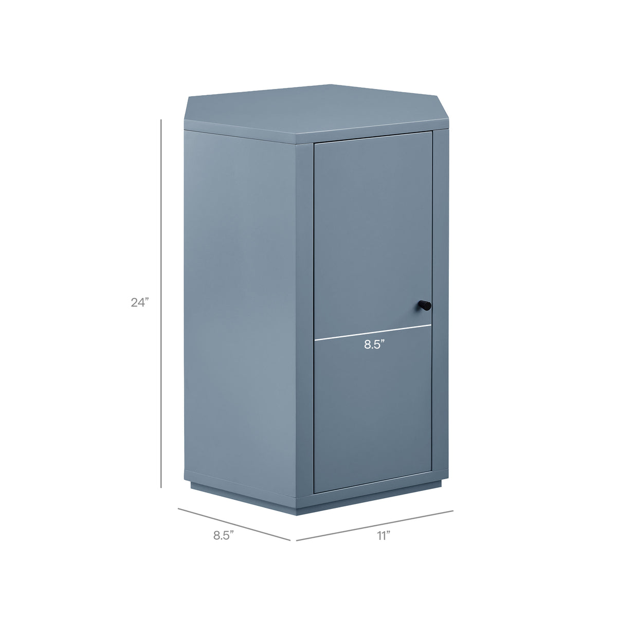 Kade Faceted Semi-Gloss Side Table - Stillwater Blue