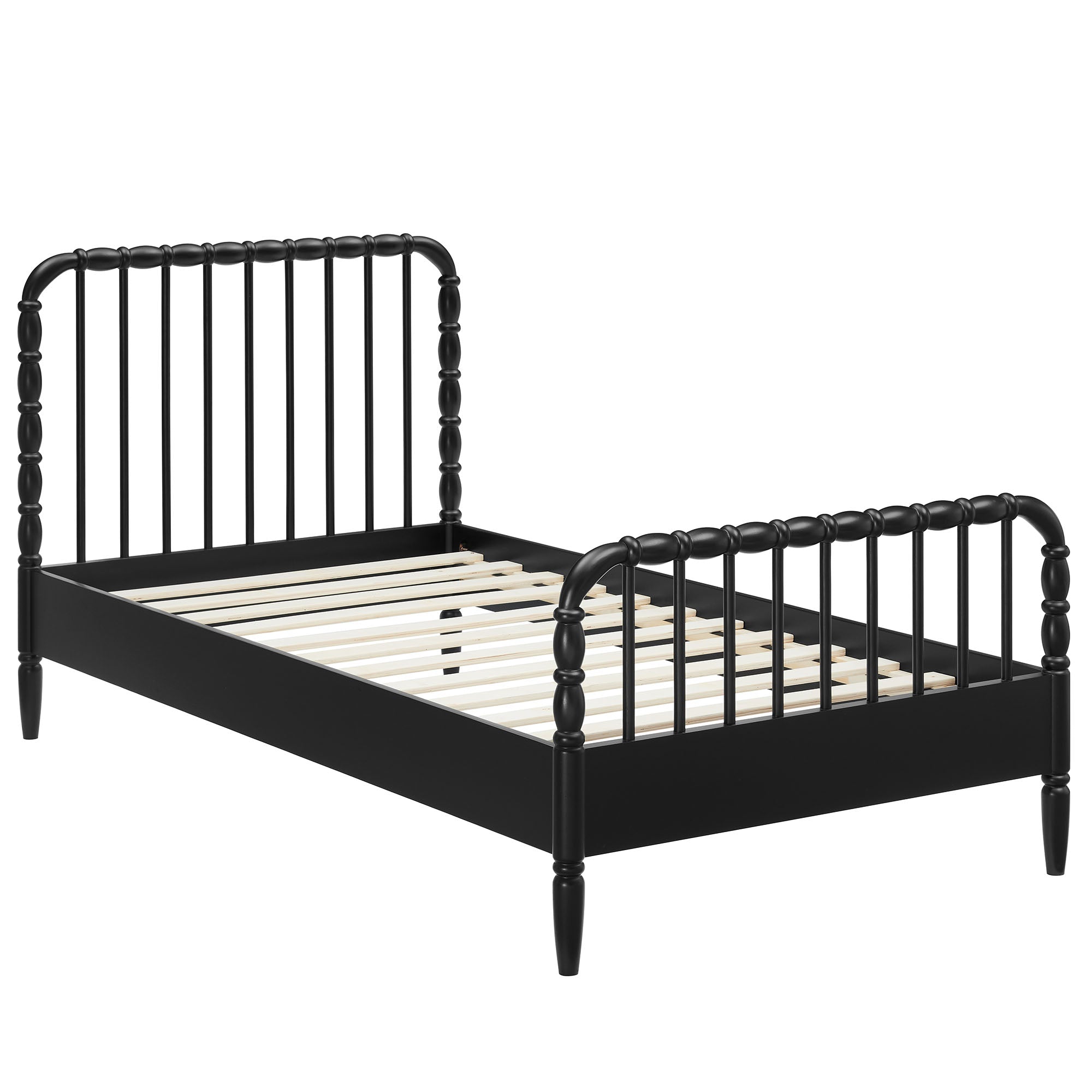 Arlette Twin Size Wood Spindle Bed Frame - Black