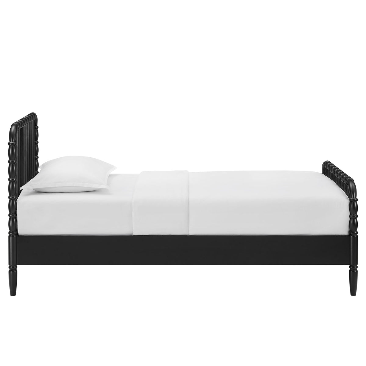 Arlette Twin Size Wood Spindle Bed Frame - Black