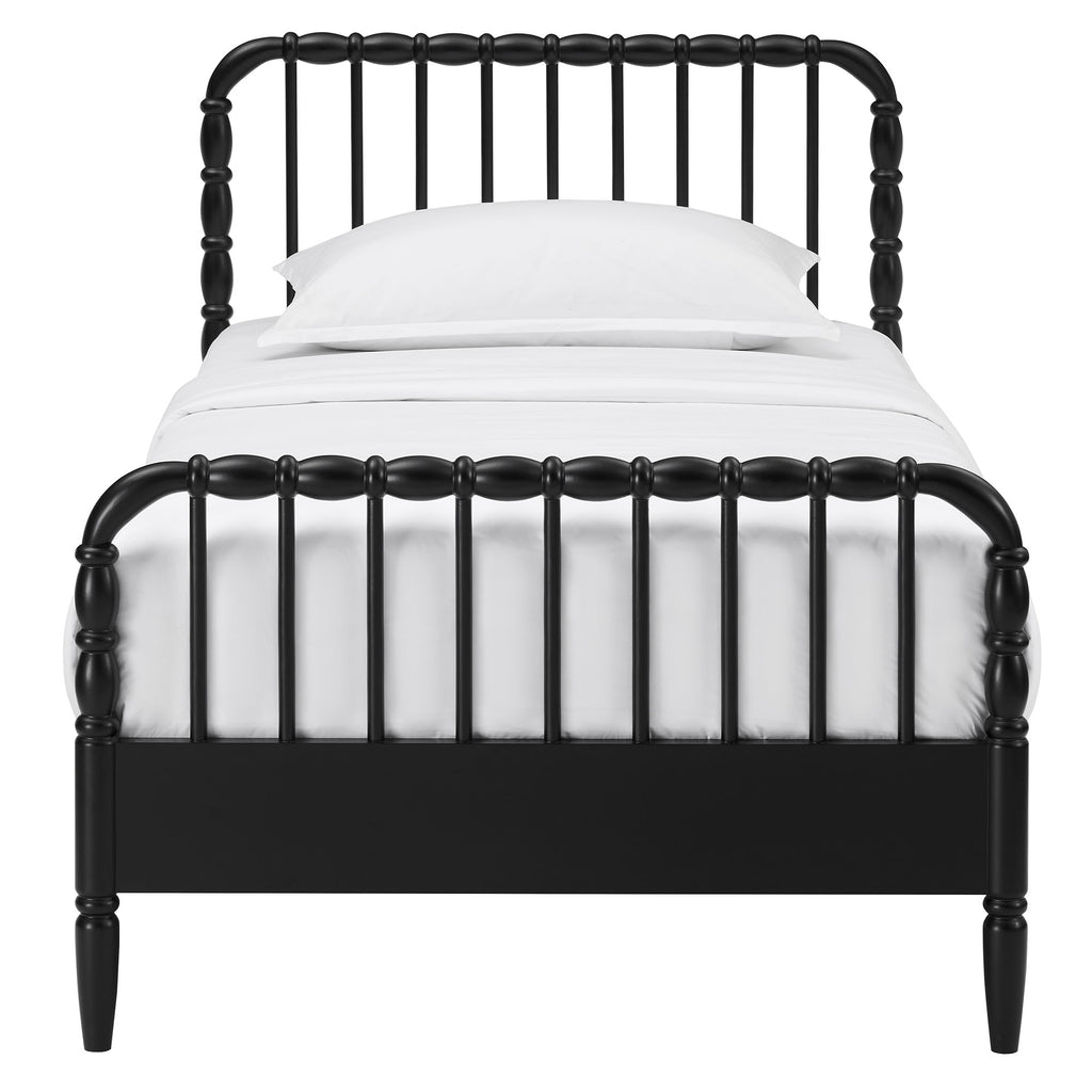 Arlette Twin Size Wood Spindle Bed Frame - Black
