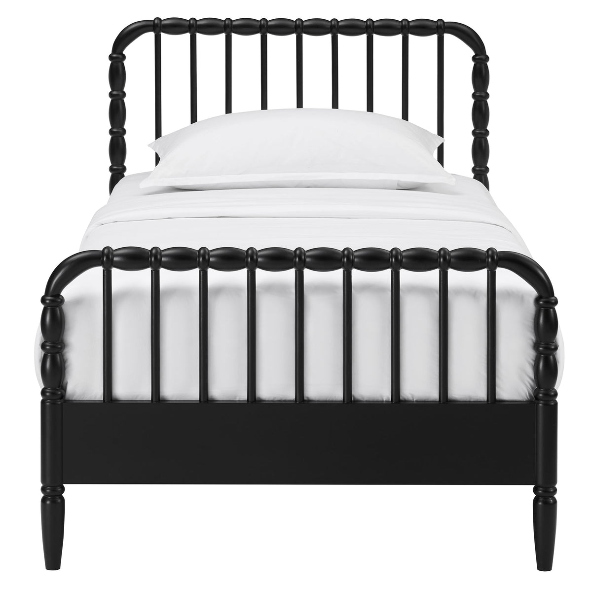 Arlette Twin Size Wood Spindle Bed Frame - Black