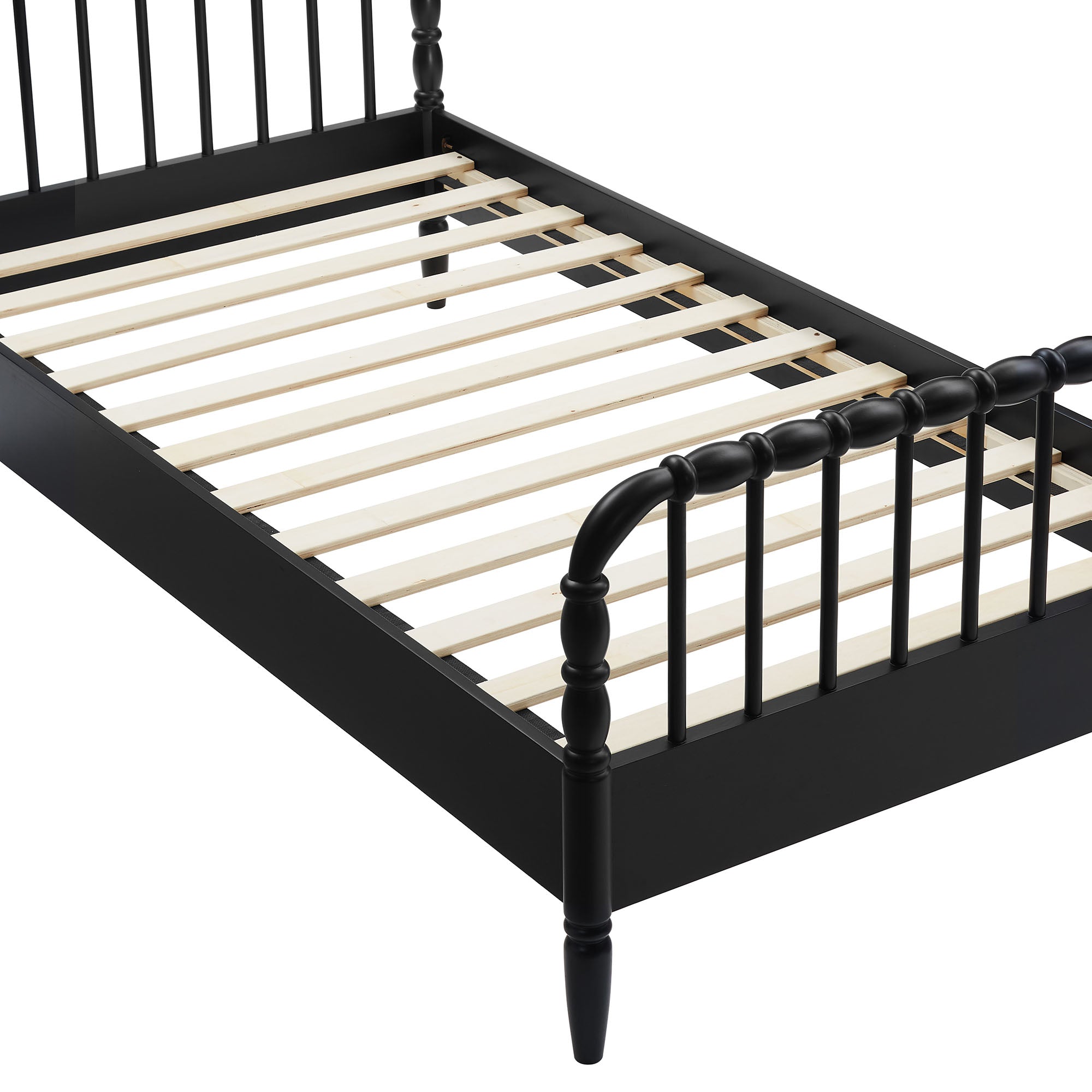 Arlette Twin Size Wood Spindle Bed Frame - Black