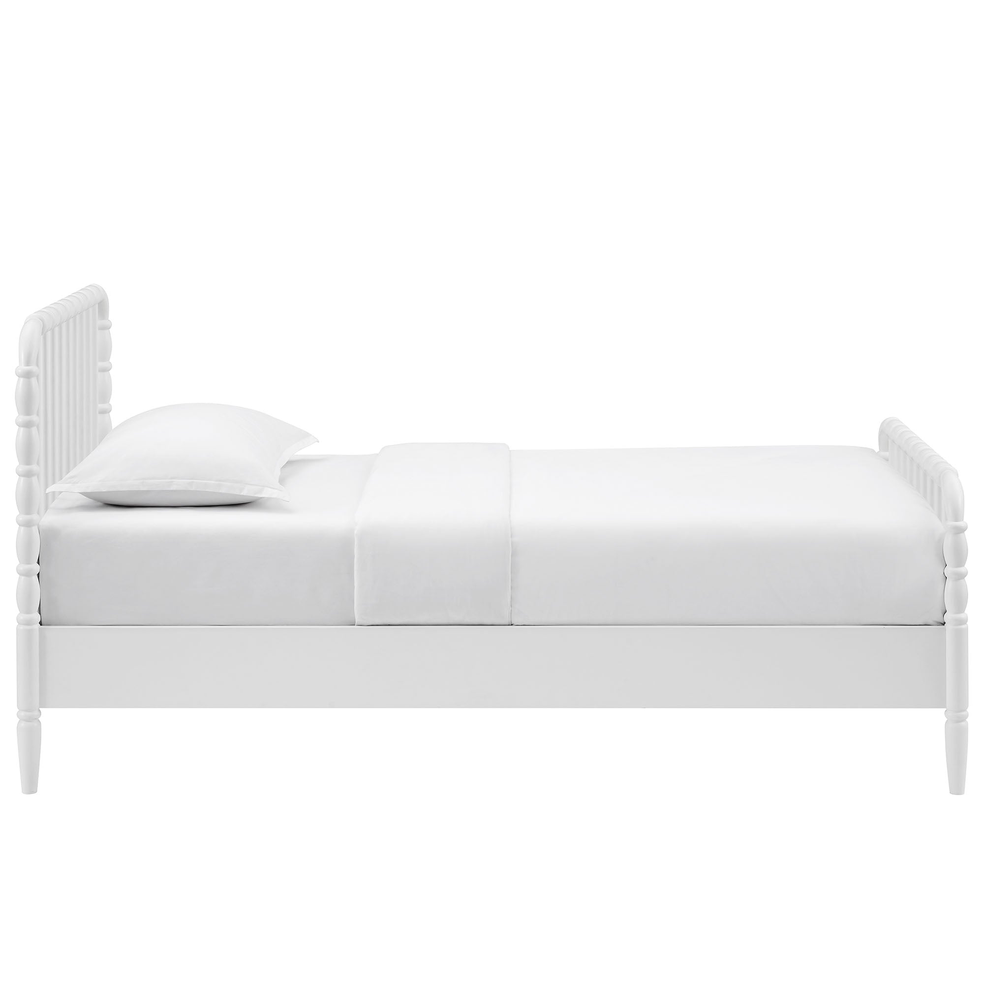 Arlette Twin Size Wood Spindle Bed Frame - White