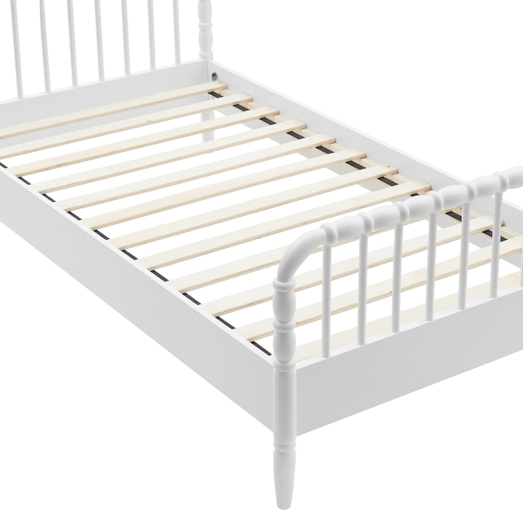 Arlette Twin Size Wood Spindle Bed Frame - White