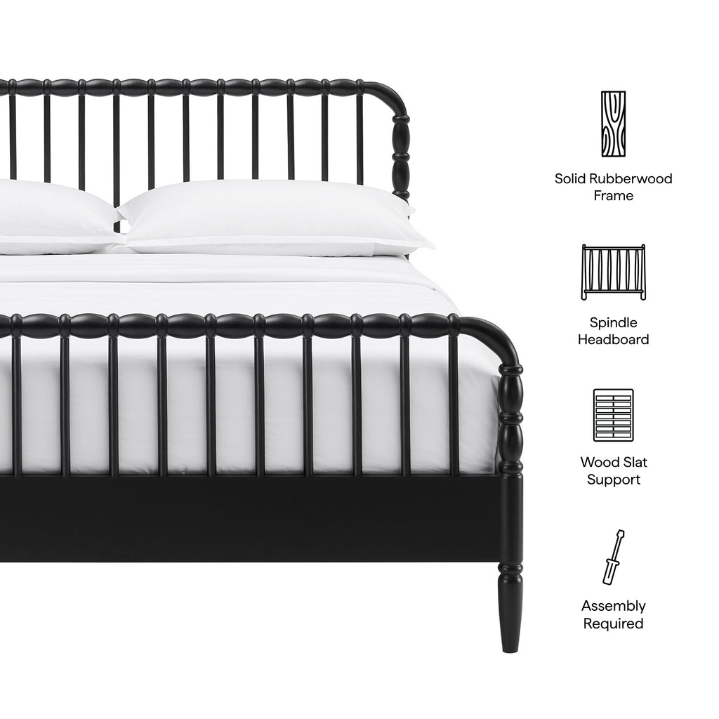 Arlette Full Size Wood Spindle Bed Frame - Black