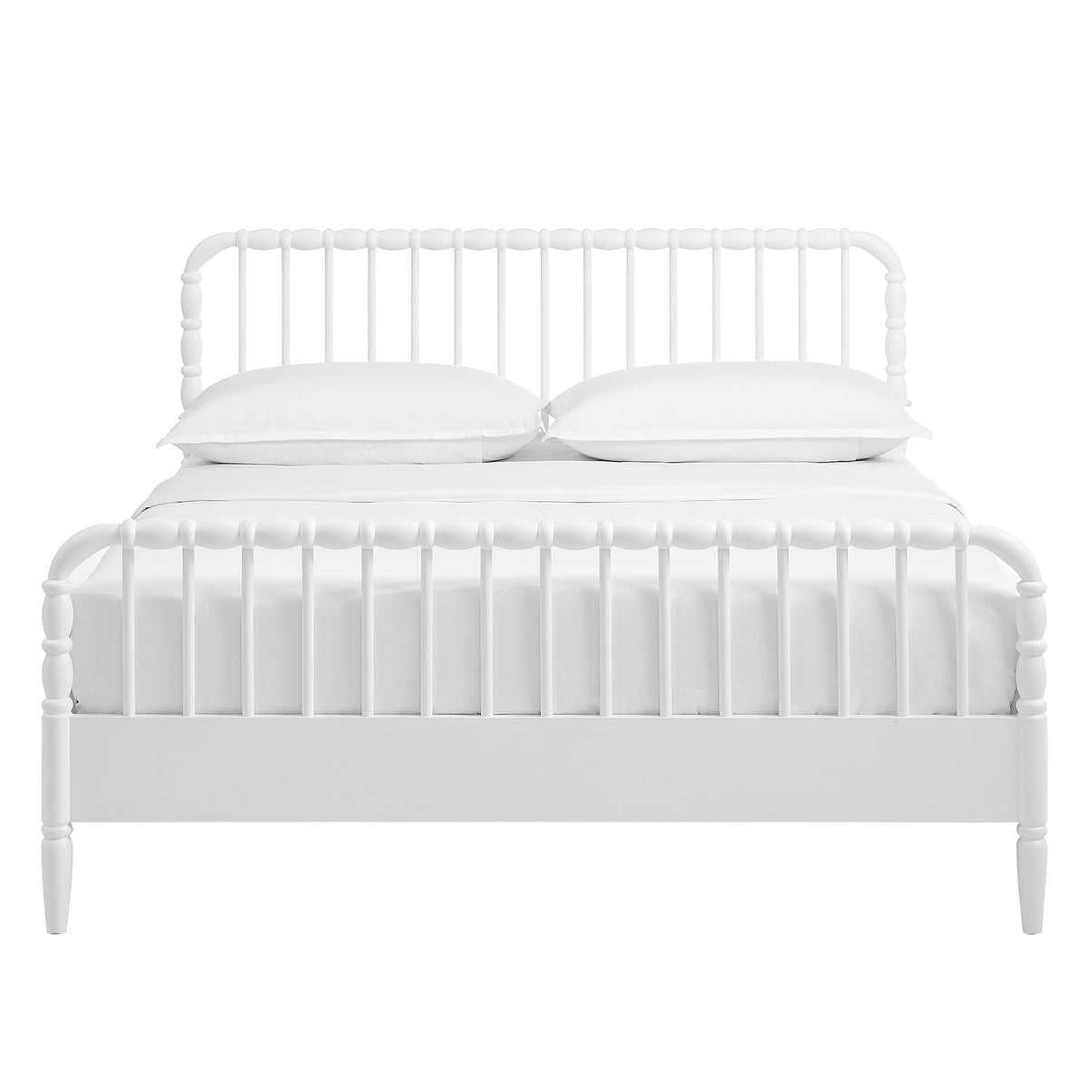 Arlette Full Size Wood Spindle Bed Frame - White