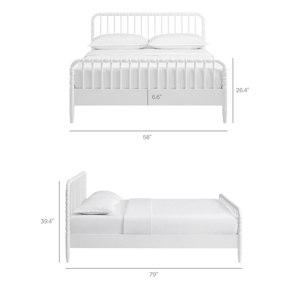 Arlette Full Size Wood Spindle Bed Frame - White
