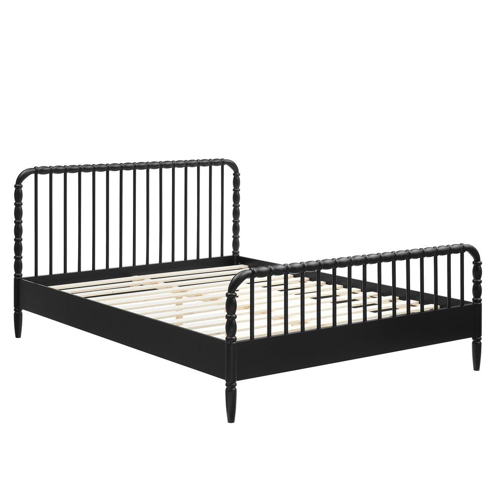 Arlette Queen Size Wood Spindle Bed Frame - Black