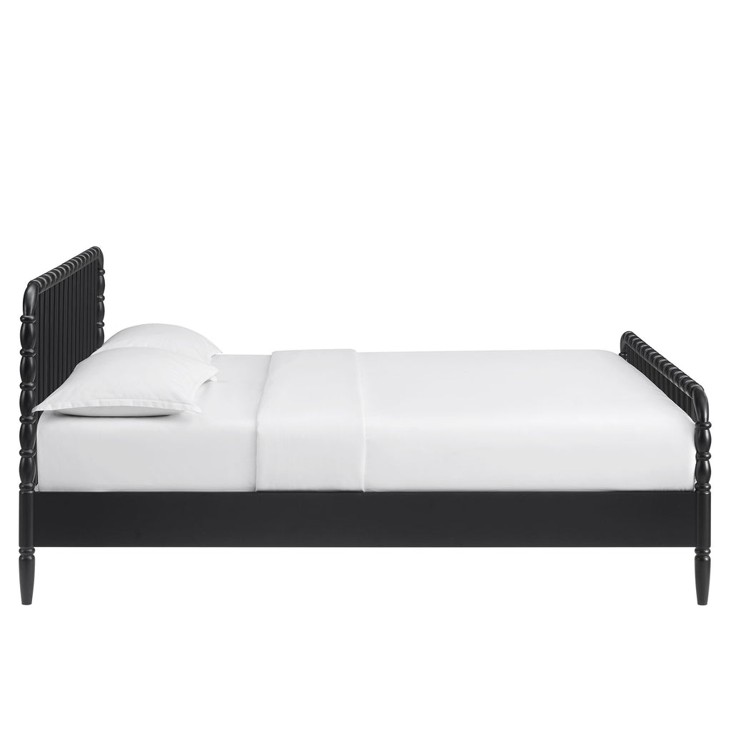Arlette Queen Size Wood Spindle Bed Frame - Black