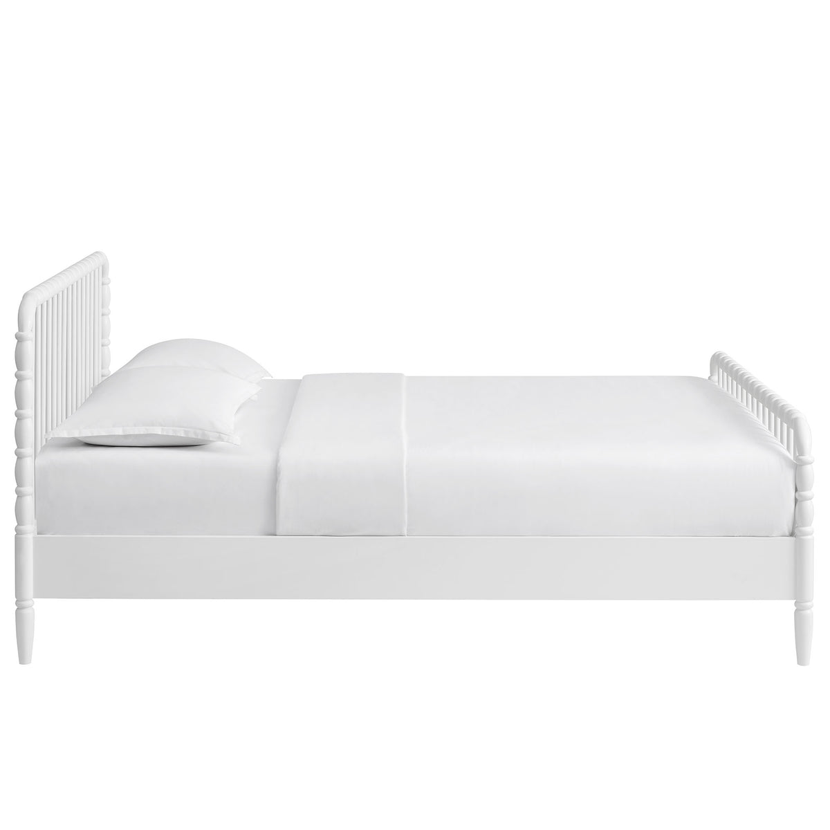 Arlette Queen Size Wood Spindle Bed Frame - White