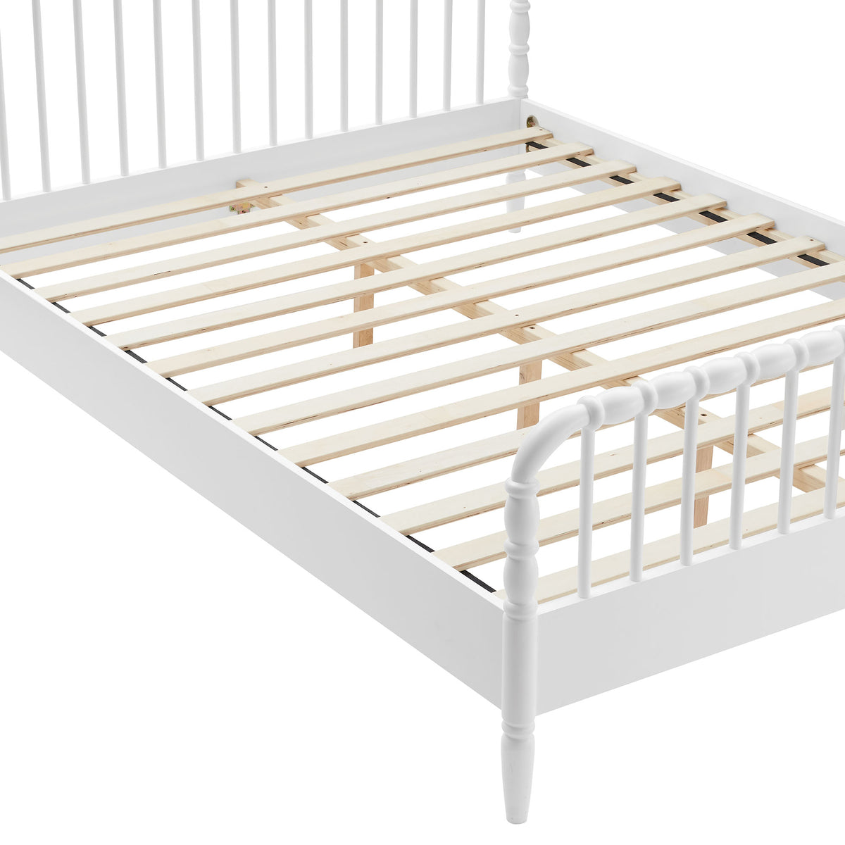Arlette Queen Size Wood Spindle Bed Frame - White