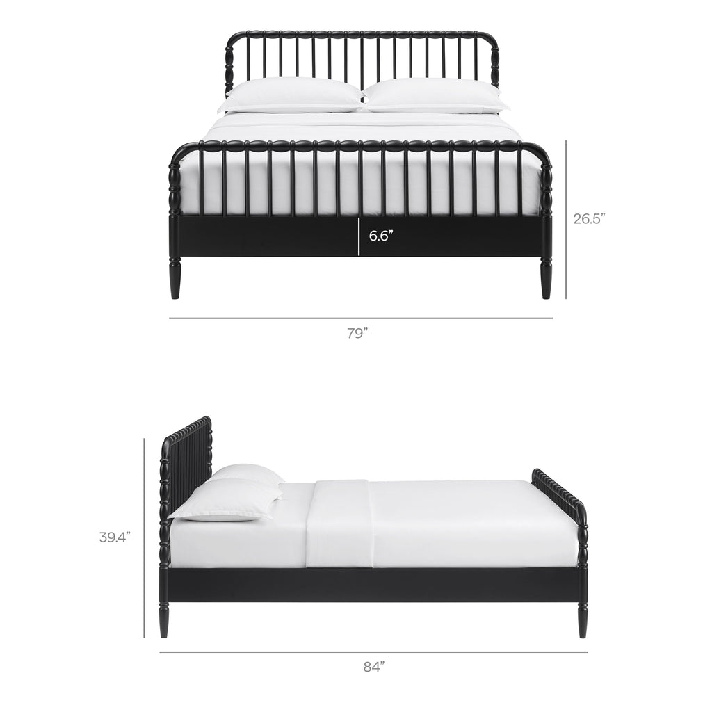 Arlette King Size Wood Spindle Bed Frame - Black