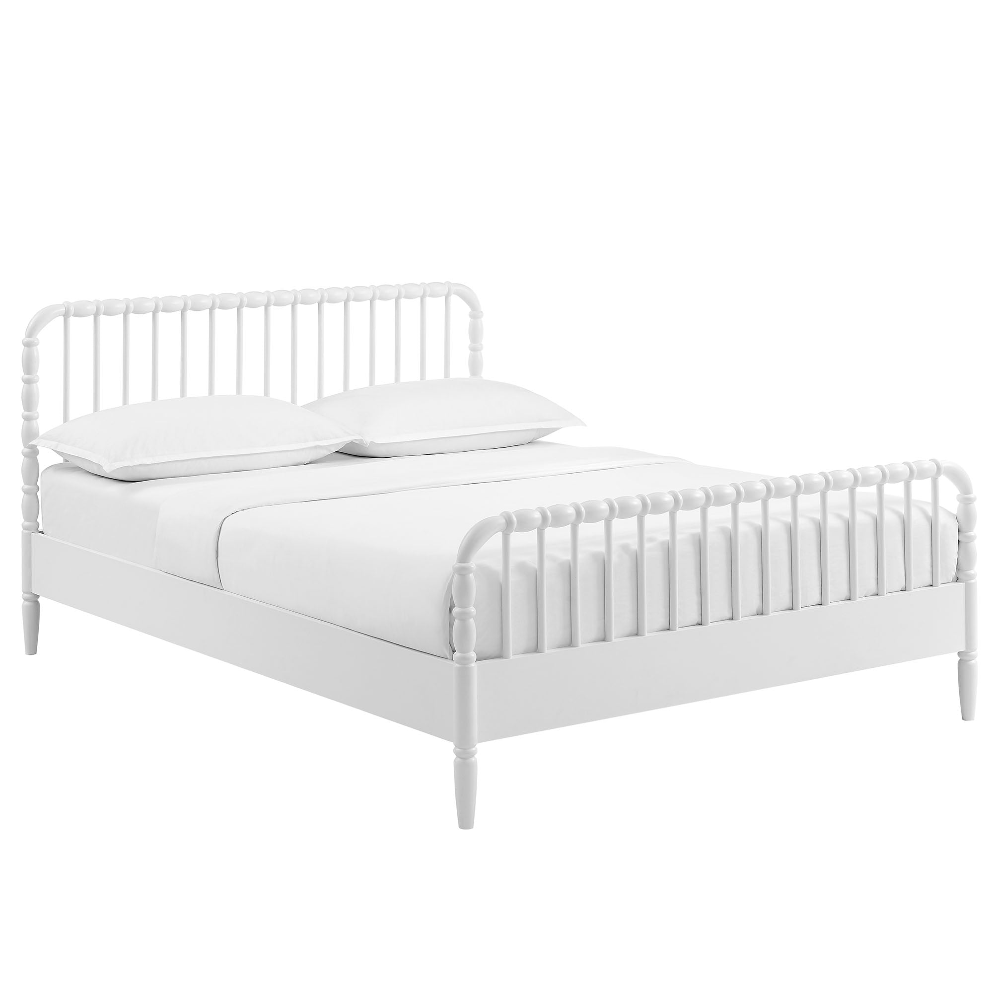 Arlette King Size Wood Spindle Bed Frame - White