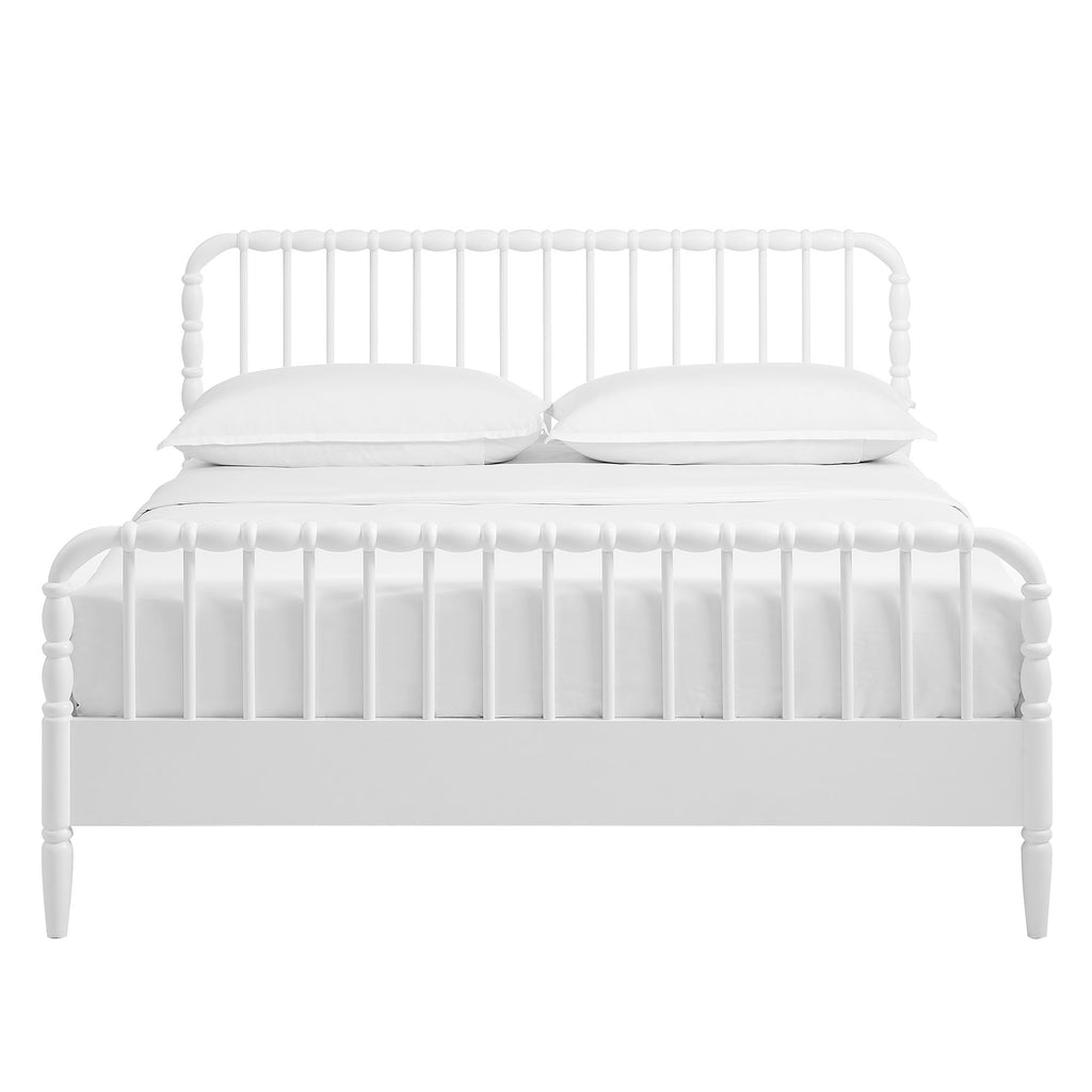 Arlette King Size Wood Spindle Bed Frame - White