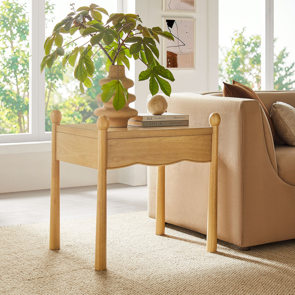 Darcy Wood Nightstand or Side Table - Oak